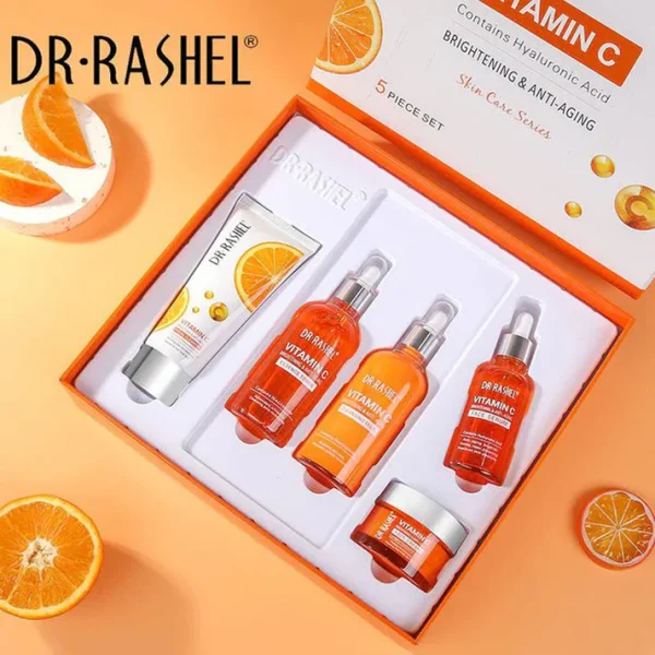 5 Pcs Gift Box Vitamin C Brightening Anti Aging Skin Care Series
